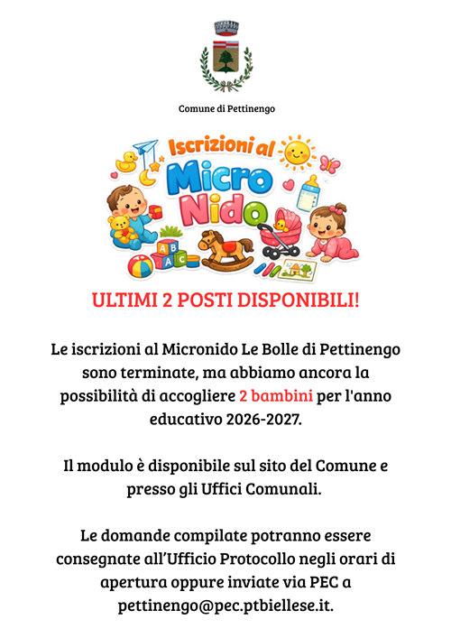 Ultima opportunità al Micronido Le Bolle di Pettinengo!